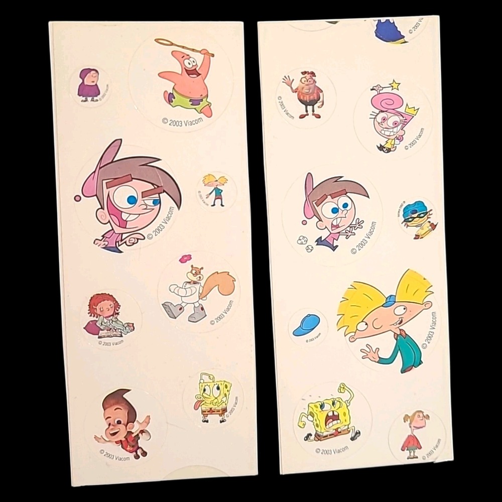 Vintage 2003 Nickelodeon Sticker Lot SpongeBob Fairly OddParents Arnold - Picture 3 of 3